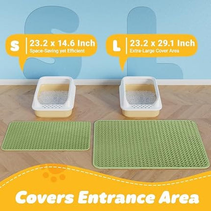 Ziggy Pupps Cat Cat Litter Mat Trapping For Litter Box 45 × 60 cm Green
