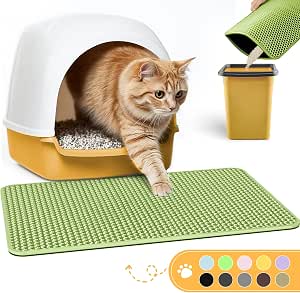 Ziggy Pupps Cat Cat Litter Mat Trapping For Litter Box 45 × 60 cm Green