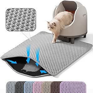 Ziggy Pupps Cat Cat Litter Mat Trapping For Litter Box 45 × 60 cm Grey