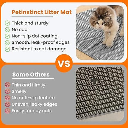 Ziggy Pupps Cat Cat Litter Mat Trapping For Litter Box 45 × 60 cm Grey