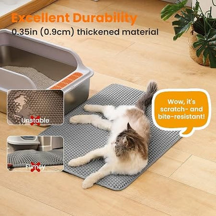 Ziggy Pupps Cat Cat Litter Mat Trapping For Litter Box 45 × 60 cm Grey