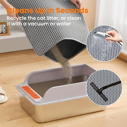 Ziggy Pupps Cat Cat Litter Mat Trapping For Litter Box 45 × 60 cm Grey