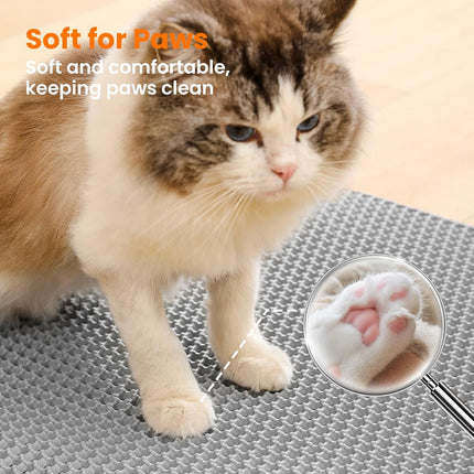 Ziggy Pupps Cat Cat Litter Mat Trapping For Litter Box 45 × 60 cm Grey