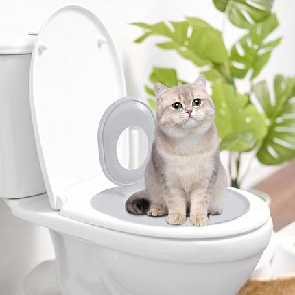 Ziggy Pupps Cat Cat Toilet Training System Reusable Litter Box Trainer and Potty Training Seat for Cats and Kittens Grey