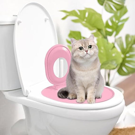 Ziggy Pupps Cat Cat Toilet Training System Reusable Litter Box Trainer and Potty Training Seat for Cats and Kittens Pink
