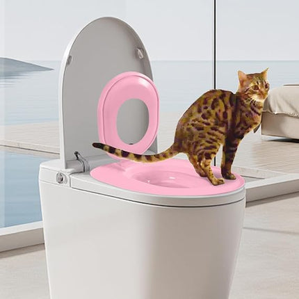 Ziggy Pupps Cat Cat Toilet Training System Reusable Litter Box Trainer and Potty Training Seat for Cats and Kittens Pink