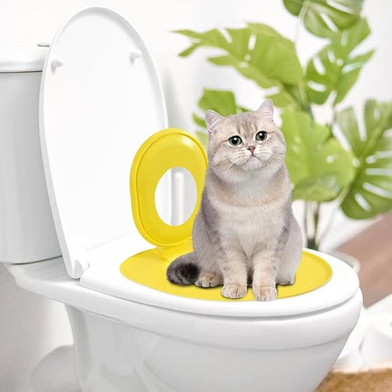 Ziggy Pupps Cat Cat Toilet Training System Reusable Litter Box Trainer and Potty Training Seat for Cats and Kittens Yellow