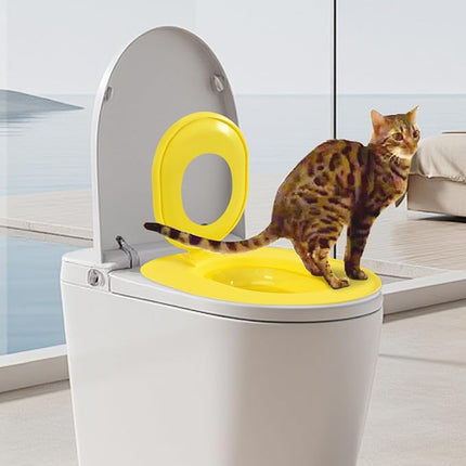 Ziggy Pupps Cat Cat Toilet Training System Reusable Litter Box Trainer and Potty Training Seat for Cats and Kittens Yellow