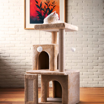 Ziggy Pupps Cat Cat Tree Platform With Indoor Scratches And Posts Large