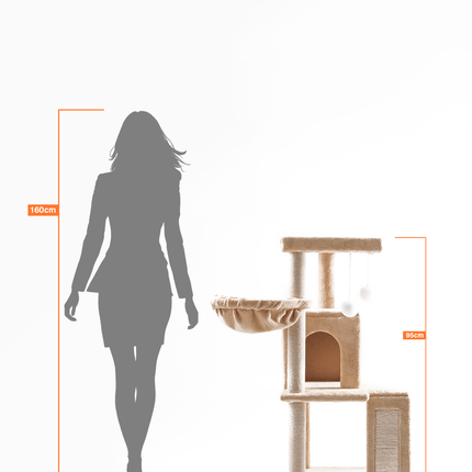 Ziggy Pupps Cat Cat Tree Platform With Indoor Scratches And Posts medium