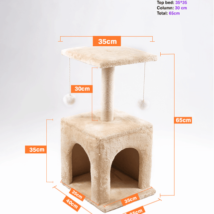 Ziggy Pupps Cat Cat Tree Platform With Indoor Scratches And Posts X small