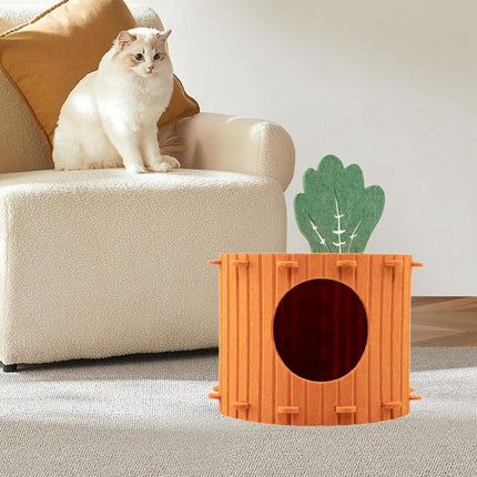 Ziggy Pupps Cat Cozy Felt Cat House Easy Assembly Private Circle Hideaway
