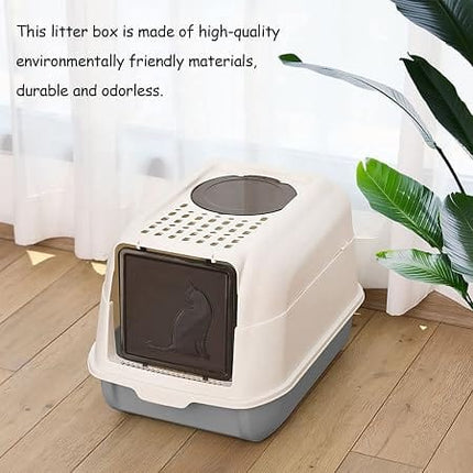 Ziggy Pupps Cat Enclosed Cat Litter Box Anti Splash Pet Toilet with Odor Control 52x36x35 cm
