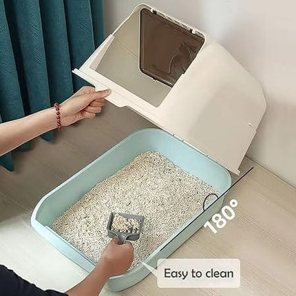 Ziggy Pupps Cat Enclosed Cat Litter Box Anti Splash Pet Toilet with Odor Control 52x36x35 cm