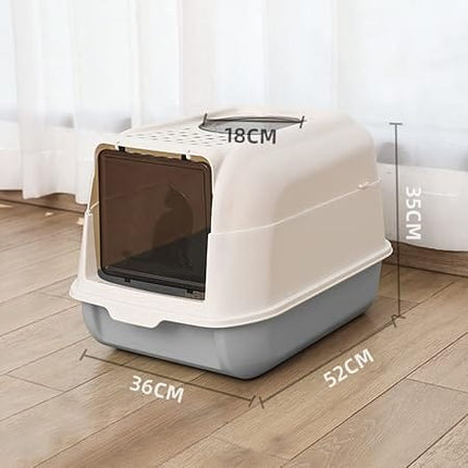 Ziggy Pupps Cat Enclosed Cat Litter Box Anti Splash Pet Toilet with Odor Control 52x36x35 cm