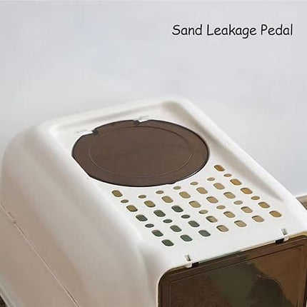 Ziggy Pupps Cat Enclosed Cat Litter Box Anti Splash Pet Toilet with Odor Control 52x36x35 cm