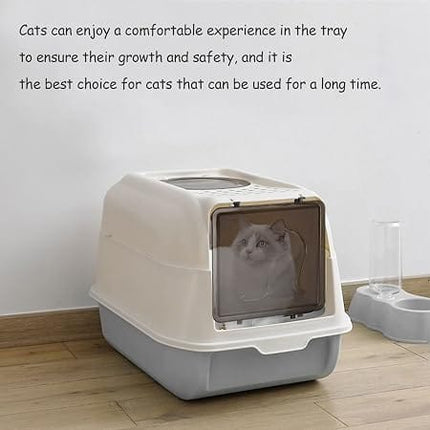 Ziggy Pupps Cat Enclosed Cat Litter Box Anti Splash Pet Toilet with Odor Control 52x36x35 cm