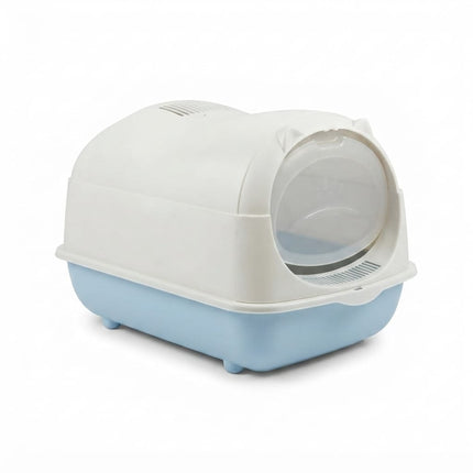 Ziggy Pupps Cat Enclosed Cat Litter Box with High Sides 33×46×35 cm Gray