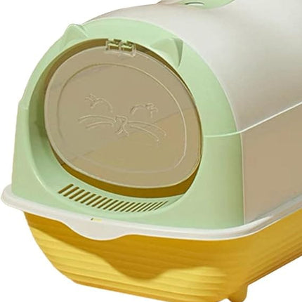 Ziggy Pupps Cat Enclosed Cat Litter Box with High Sides 33×46×35 cm Light Green