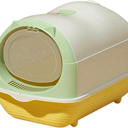 Ziggy Pupps Cat Enclosed Cat Litter Box with High Sides 33×46×35 cm Light Green