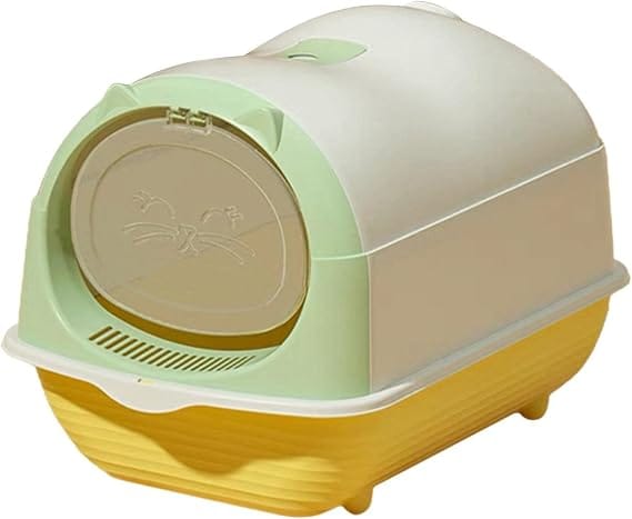 Ziggy Pupps Cat Enclosed Cat Litter Box with High Sides 33×46×35 cm Light Green
