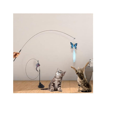 Ziggy Pupps Cat Feather Wand Cat Toy with Suction