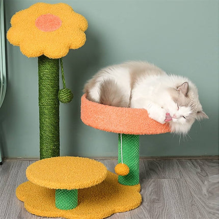 Ziggy Pupps Cat Flower Cat Tree And Tower for Large Cats Climbing Frame & Scratcher