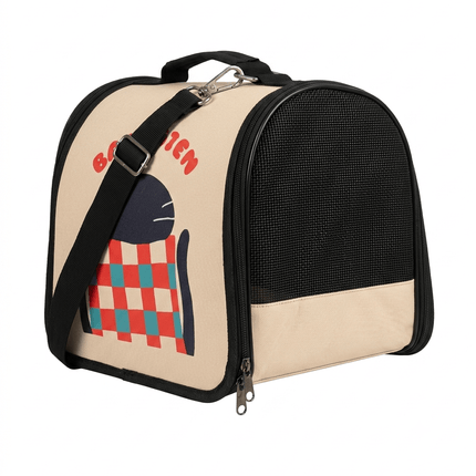 Ziggy Pupps Cat Foldable Soft Sided Cat Travel Carrier Bag Cute Cartoon Print Size 36 × 20 × 20 cm
