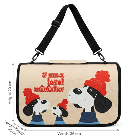 Ziggy Pupps Cat Foldable Soft Sided Cat Travel Carrier Bag Cute Dog Print Size 36 × 20 × 20 cm