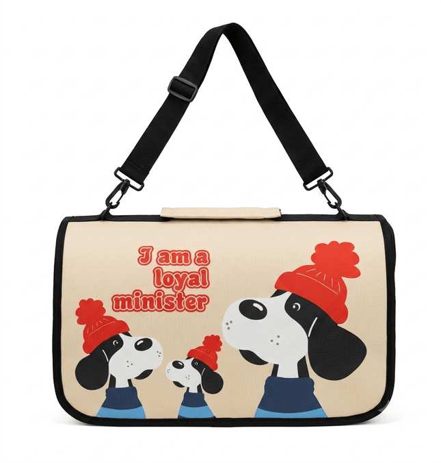 Ziggy Pupps Cat Foldable Soft Sided Cat Travel Carrier Bag Cute Dog Print Size 36 × 20 × 20 cm