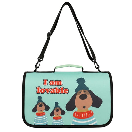 Ziggy Pupps Cat Foldable Soft Sided Cat Travel Carrier Bag Light Blue Dog Design Size 36 × 20 × 20 cm