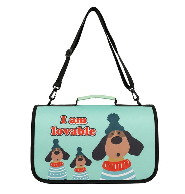 Ziggy Pupps Cat Foldable Soft Sided Cat Travel Carrier Bag Light Blue Dog Design Size 36 × 20 × 20 cm
