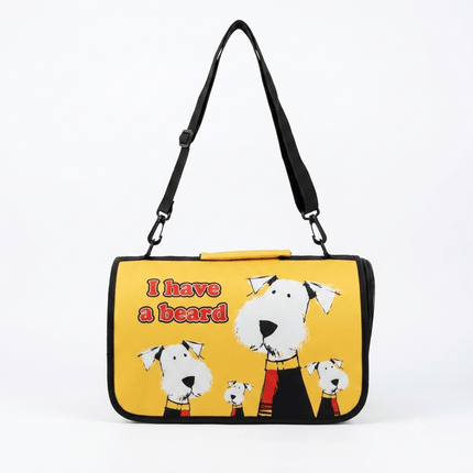 Ziggy Pupps Cat Foldable Soft Sided Cat Travel Carrier Bag Yellow Dog Design Size 36 × 20 × 20 cm