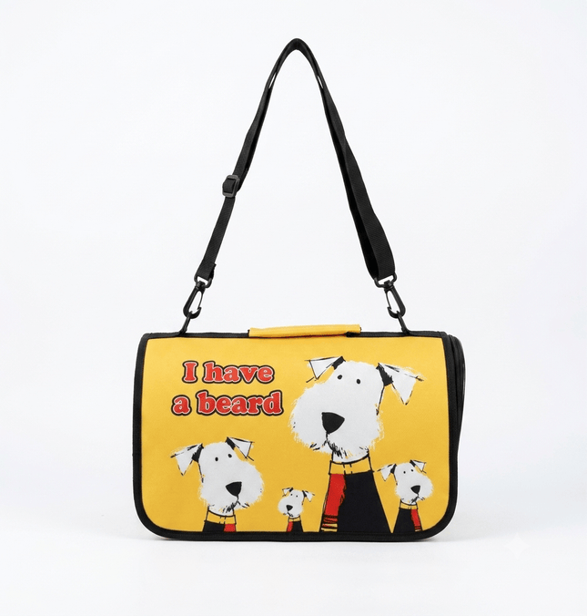 Ziggy Pupps Cat Foldable Soft Sided Cat Travel Carrier Bag Yellow Dog Design Size 36 × 20 × 20 cm