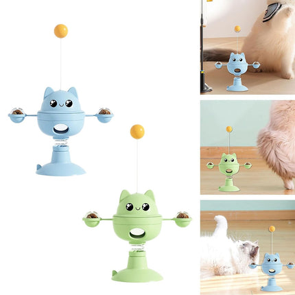 Ziggy Pupps Cat Funny Cat Teaser Toy  Interactive Treat Dispensing Toy with Strong Suction Cup Blue