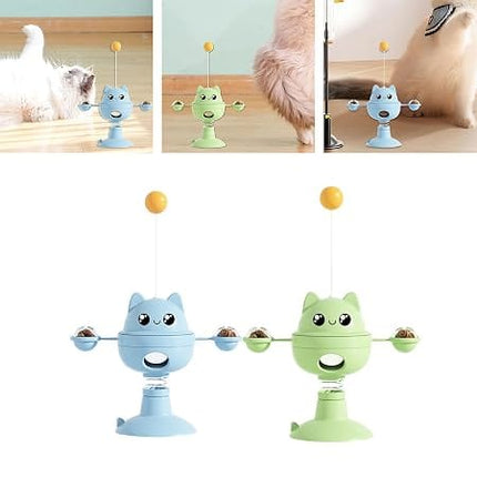 Ziggy Pupps Cat Funny Cat Teaser Toy  Interactive Treat Dispensing Toy with Strong Suction Cup Blue