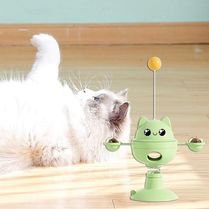 Ziggy Pupps Cat Funny Cat Teaser Toy  Interactive Treat Dispensing Toy with Strong Suction Cup Green
