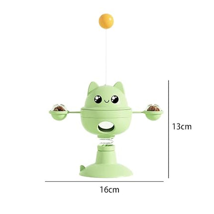 Ziggy Pupps Cat Funny Cat Teaser Toy  Interactive Treat Dispensing Toy with Strong Suction Cup Green