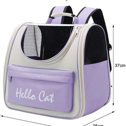 Ziggy Pupps Cat Hello Cat Breathable Travel Pet Backpack Carrier Purple