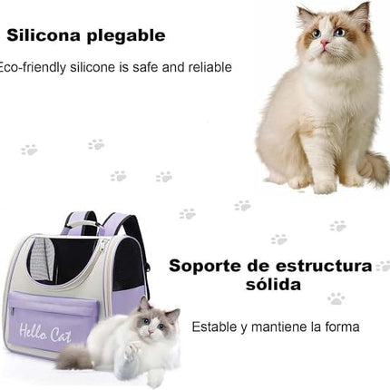 Ziggy Pupps Cat Hello Cat Breathable Travel Pet Backpack Carrier Purple