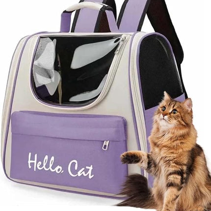 Ziggy Pupps Cat Hello Cat Breathable Travel Pet Backpack Carrier Purple