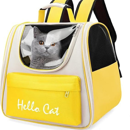 Ziggy Pupps Cat Hello Cat Breathable Travel Pet Backpack Carrier Yellow