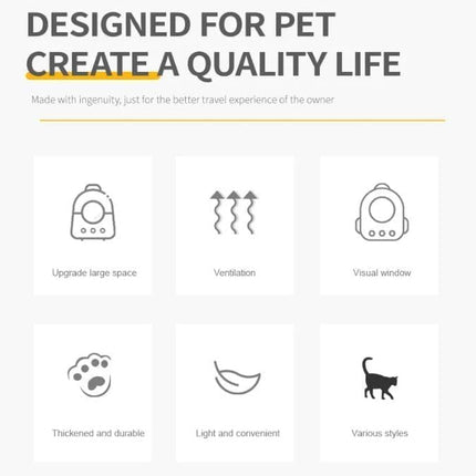 Ziggy Pupps Cat Hello Cat Breathable Travel Pet Backpack Carrier Yellow