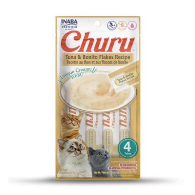 Ziggy Pupps Cat Inaba Churu Creamy Cat Treats with Tuna and Bonito 4 in 14 gr