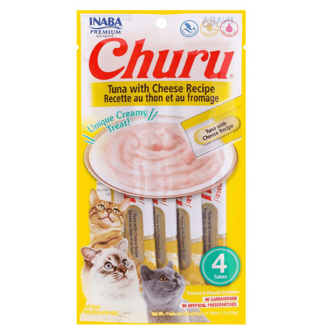 Ziggy Pupps Cat Inaba Churu Creamy Cat Treats with Tuna and Cheese 4 in 14 gr