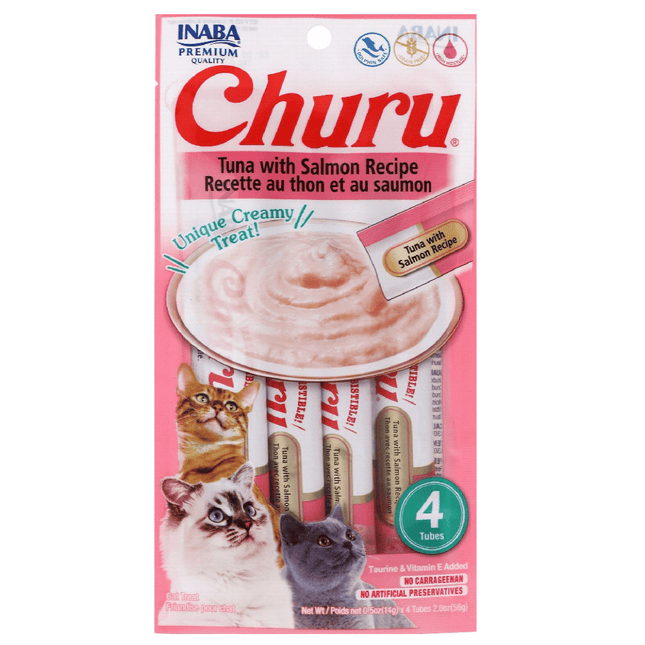 Ziggy Pupps Cat Inaba Churu Creamy Cat Treats with Tuna and Salmon 4 in 14 gr