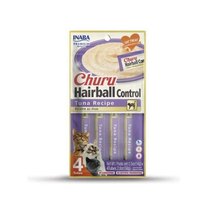 Ziggy Pupps Cat Inaba Churu Hairball Control Cat Treat Paste with Tuna 4 in 14 gr