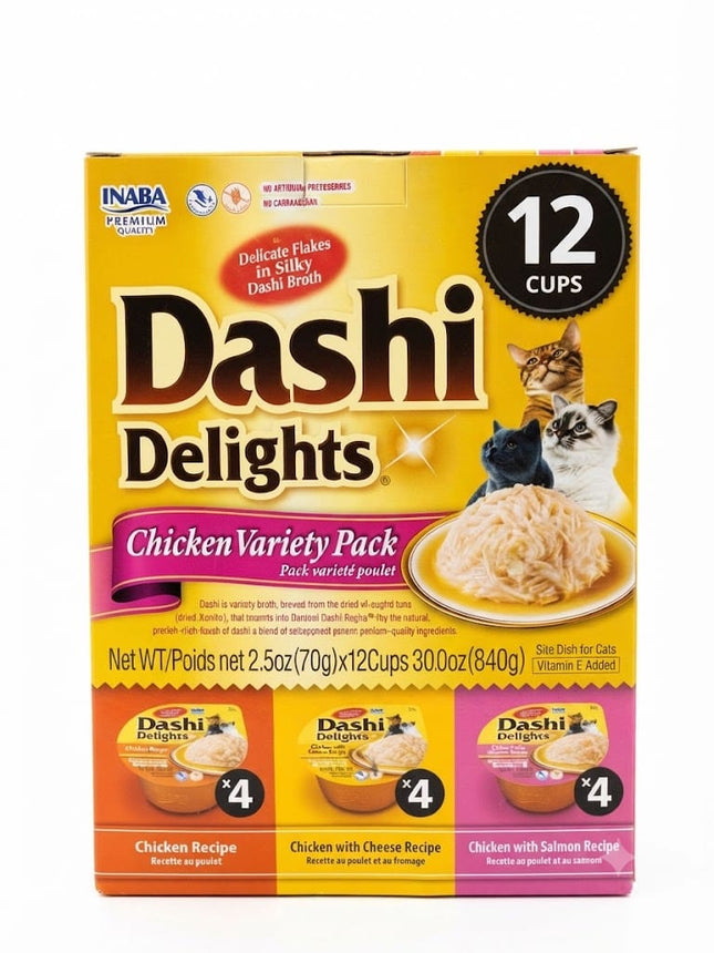 Ziggy Pupps Cat Inaba Dashi Delights Cat Food Cups Chicken Variety Pack 12 Pack 840g