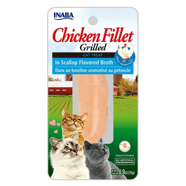 Ziggy Pupps Cat Inaba Grilled Chicken Fillet In Scallop Broth Cat Treat 25g
