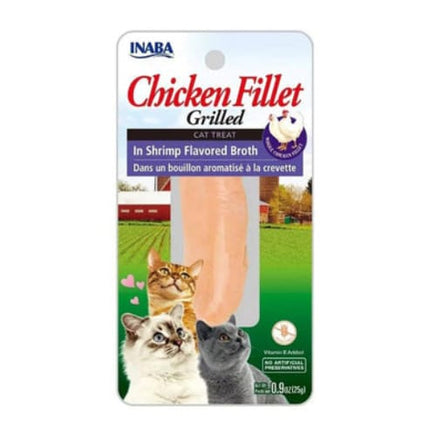Ziggy Pupps Cat INABA Grilled Chicken Fillet In Shrimp Flavored Broth Cat Treats 25g